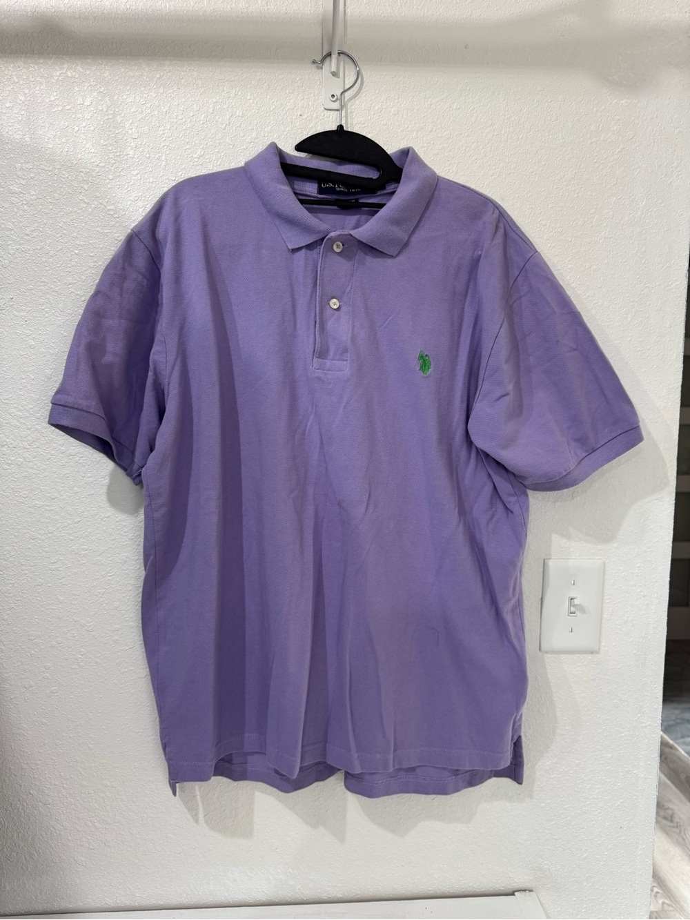 U.S. Polo Assn. Lavender Polo Shirt with Green Logo